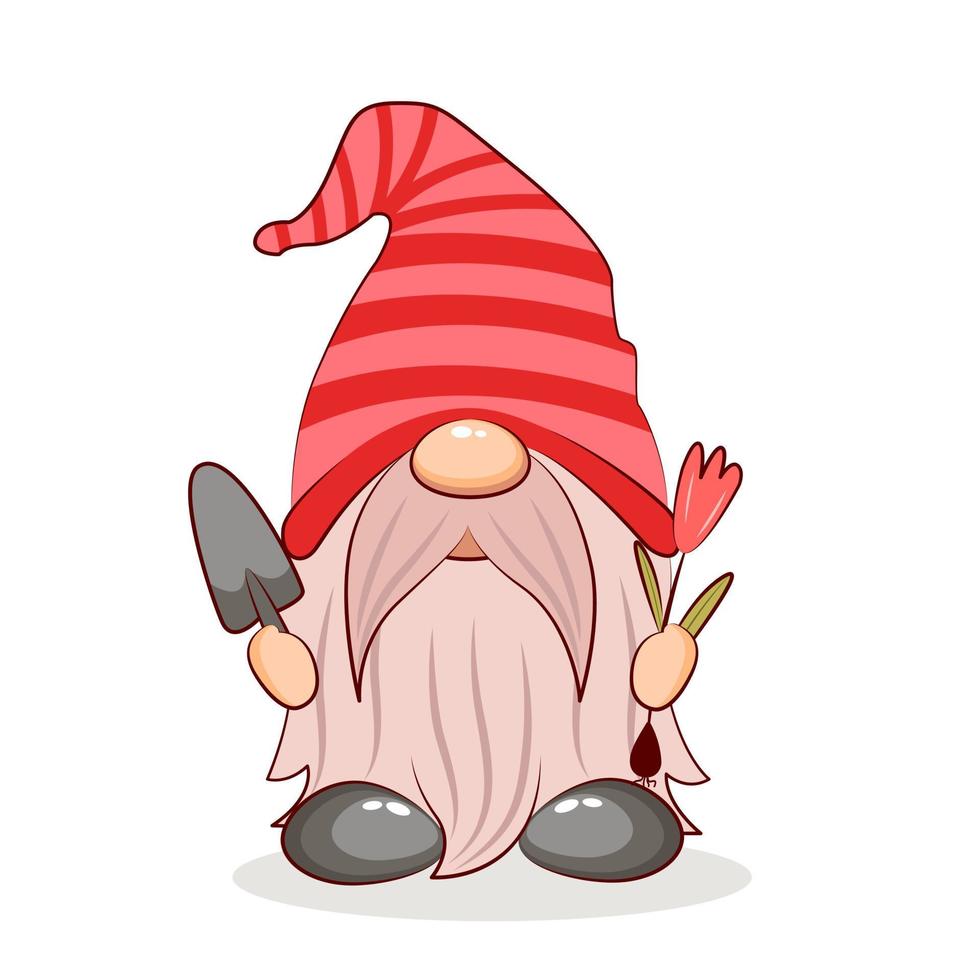 Sweet Spring Gnome. vector illustrator