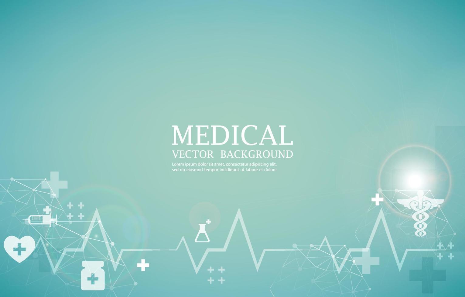 Medical vector wallpaper design.modern fututistic medical icons.heart beat.emergency
