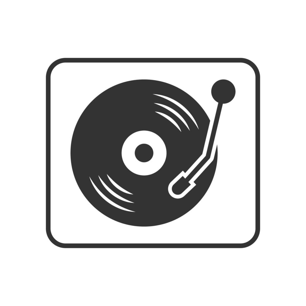 Vinyl record player icon vector design templates