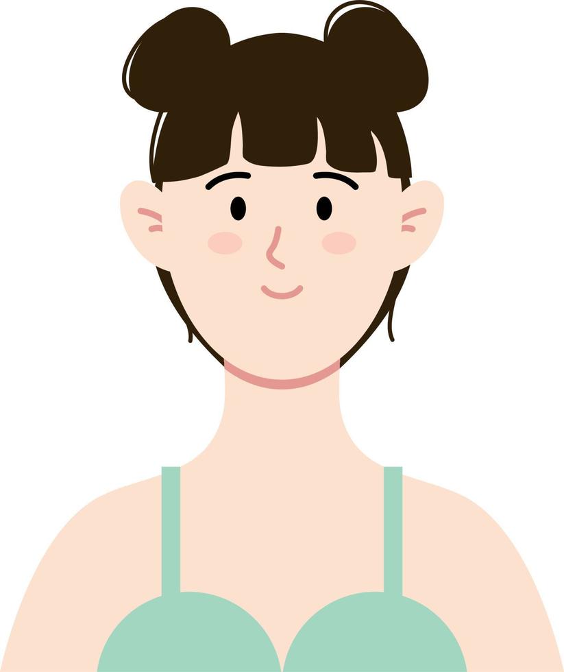 simple flat woman avatar vector