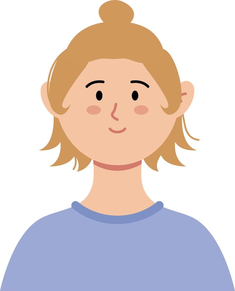 simple flat woman avatar vector