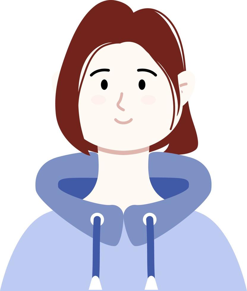 sencillo plano mujer avatar vector