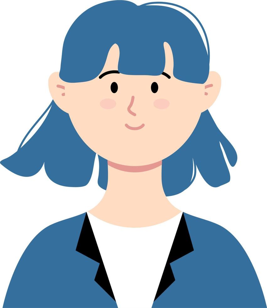 sencillo plano mujer avatar vector