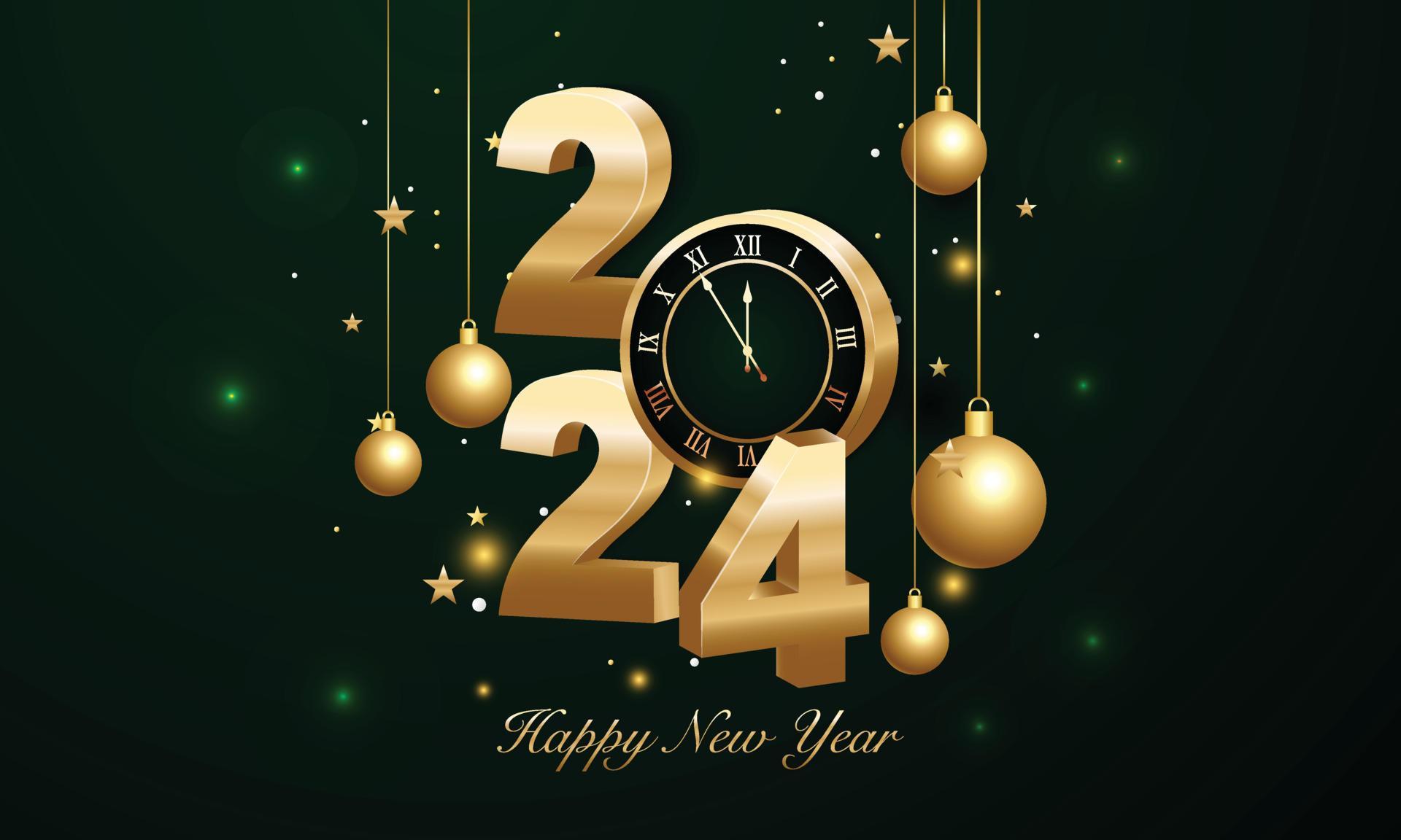 2024 Happy New Year Background Design. Greeting Card, Banner, Poster