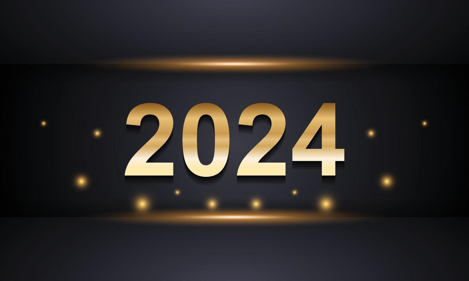 Diseño de fondo de feliz año nuevo 2024. tarjeta de felicitación, pancarta, póster. ilustración vectorial vector