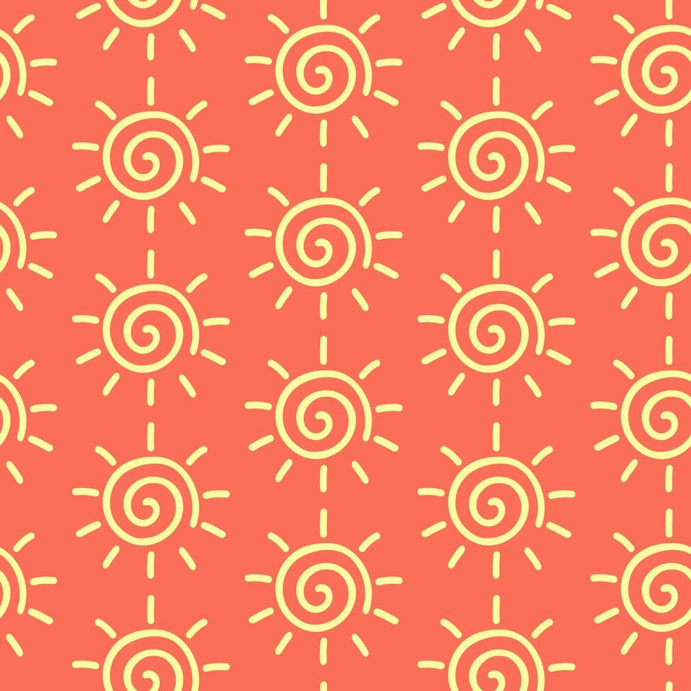 Seamless pattern of hand drawn doodle boho sun on isolated background. Design for springtime, Easter celebration, scrapbooking, nursery decor, home decor, paper crafts, invitation design. vector