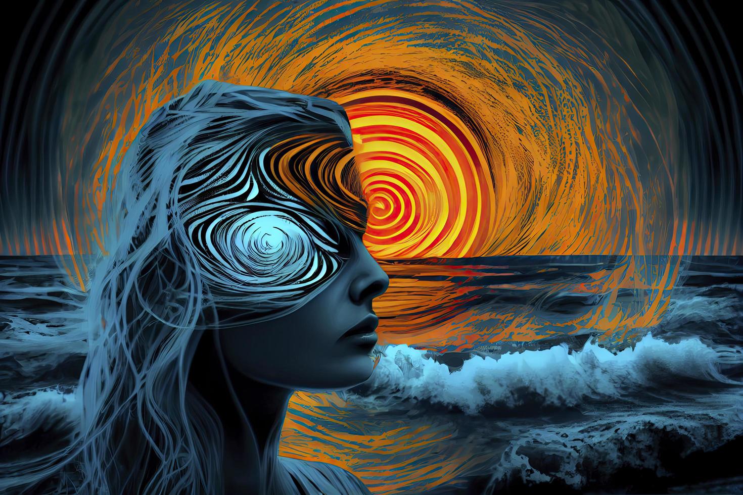Psychic Waves, Wellness, escapism, and surrealism come together in imagery photo