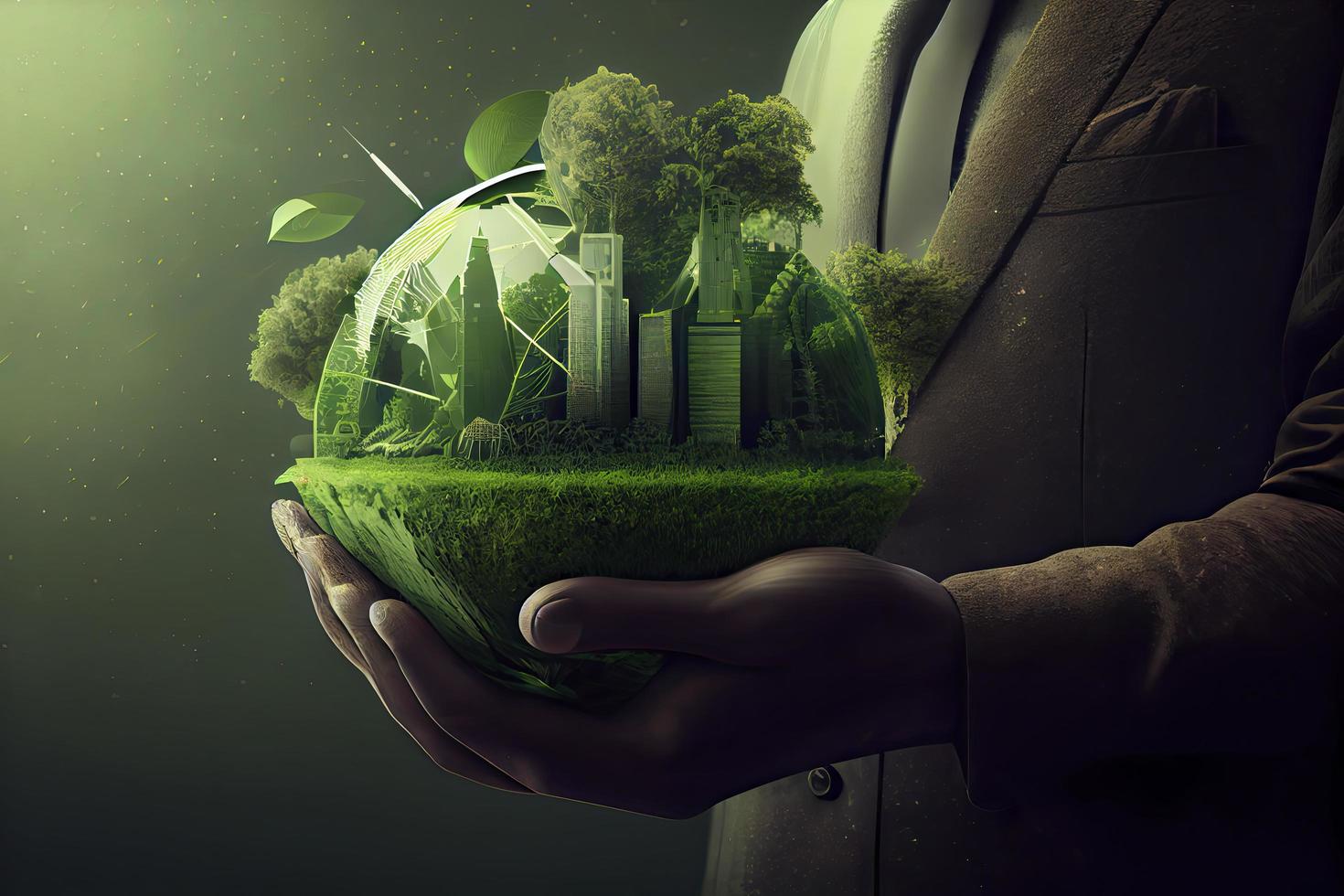 green energy, sustainable industry. Environmental, Social, and Corporate Governance concept photo