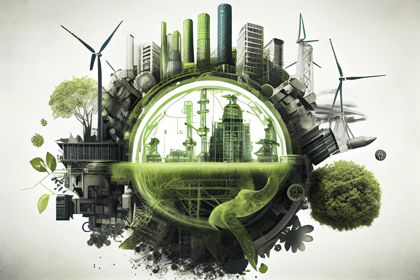 green energy, sustainable industry. Environmental, Social, and Corporate Governance concept photo