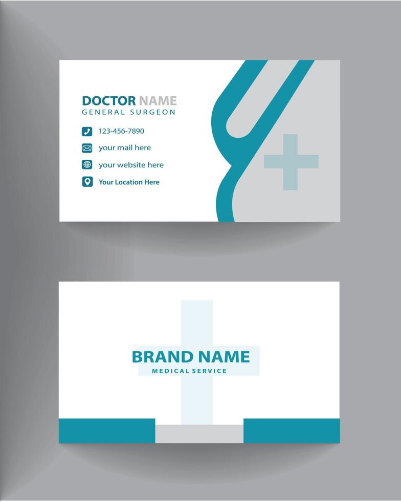 moderno médico negocio tarjeta diseño modelo. azul y blanco negocio tarjeta diseño para cuidado de la salud, médico tarjeta modelo. vector