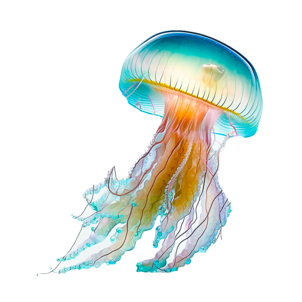 blue jellyfish illustration free icon png