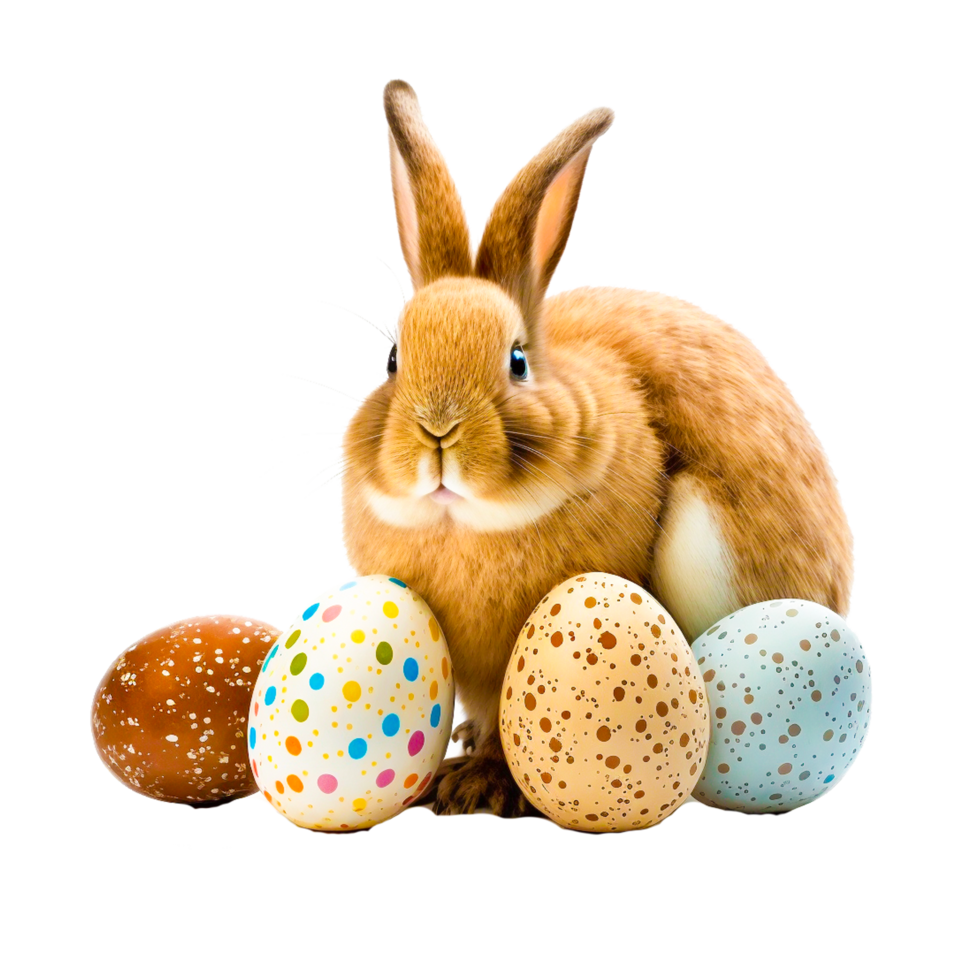 Easter bunny rabbit with Easter egg png