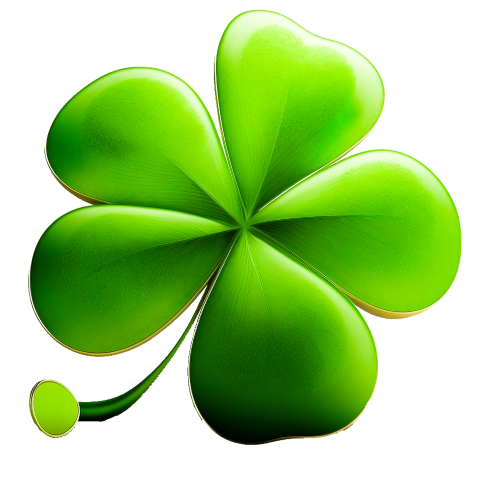 Green happy clover leaf png