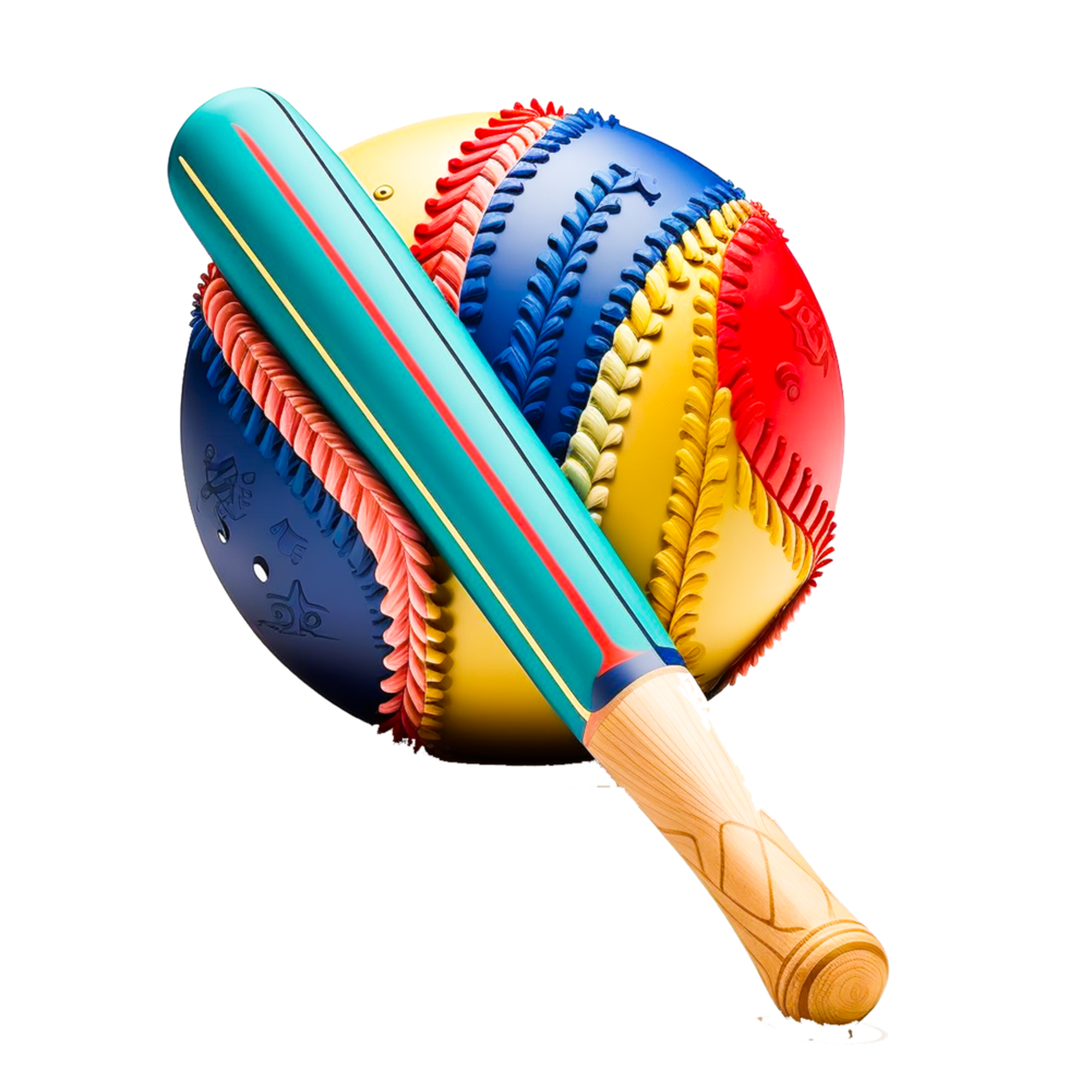 colorful baseball bat illustration png