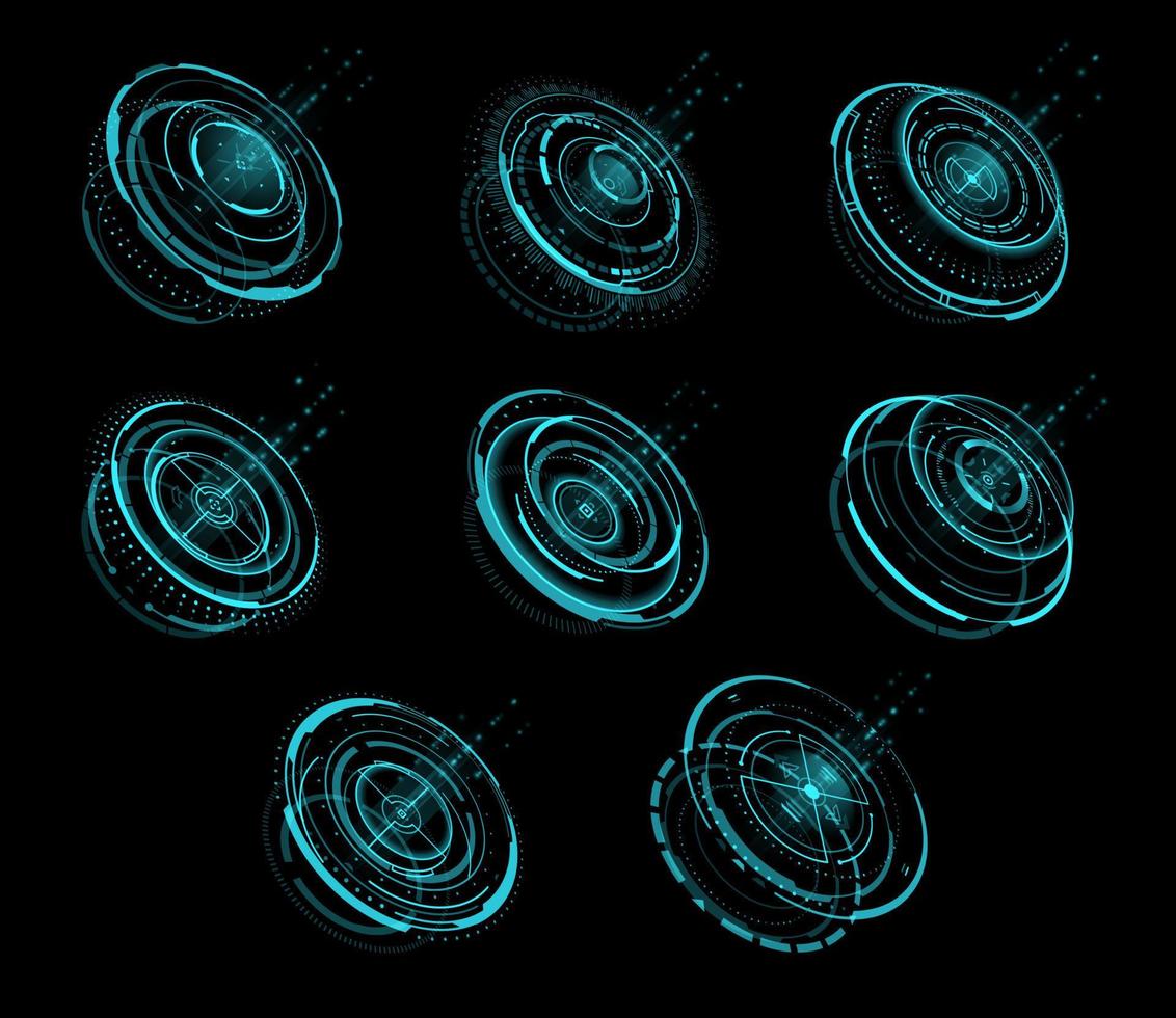 hud circulo holograma, digital futurista tecnología vector