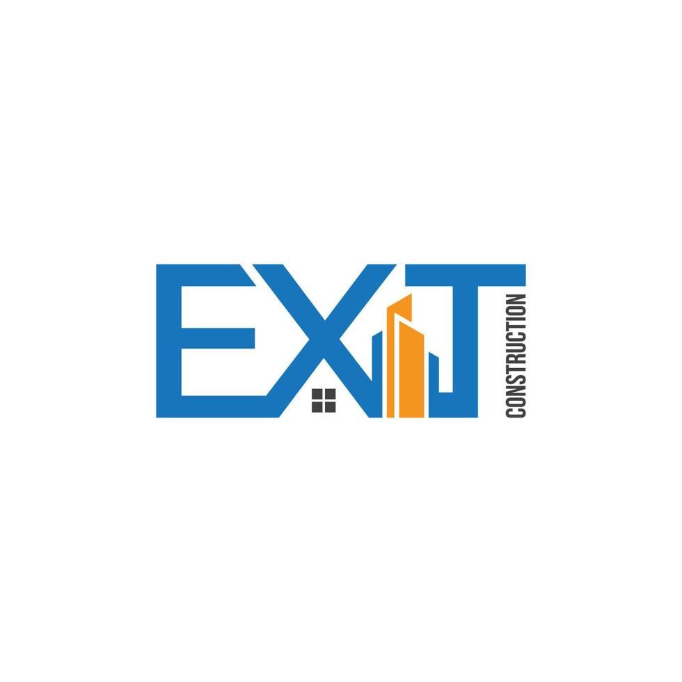 Exit construction logo vector