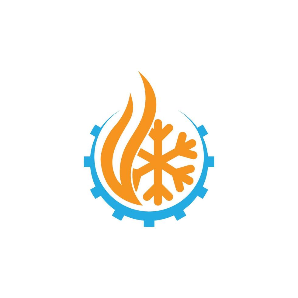 Water Fire HVAC Logo template vector