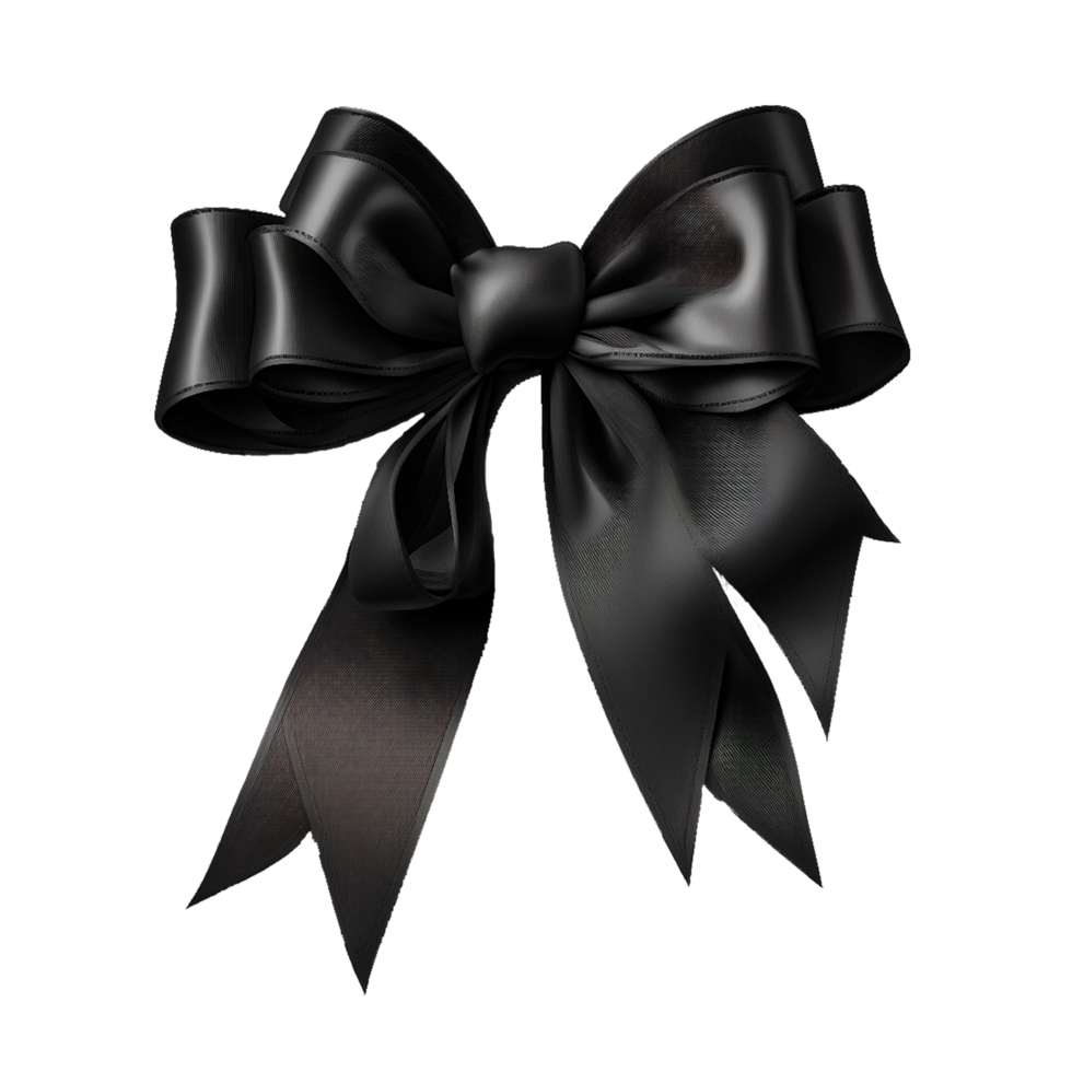 negro seda cintas y arco aislado png