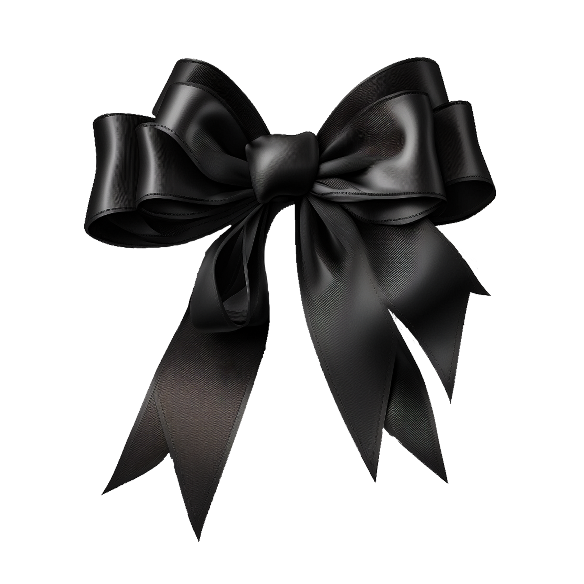 black silk ribbons and bow isolated 22507068 PNG