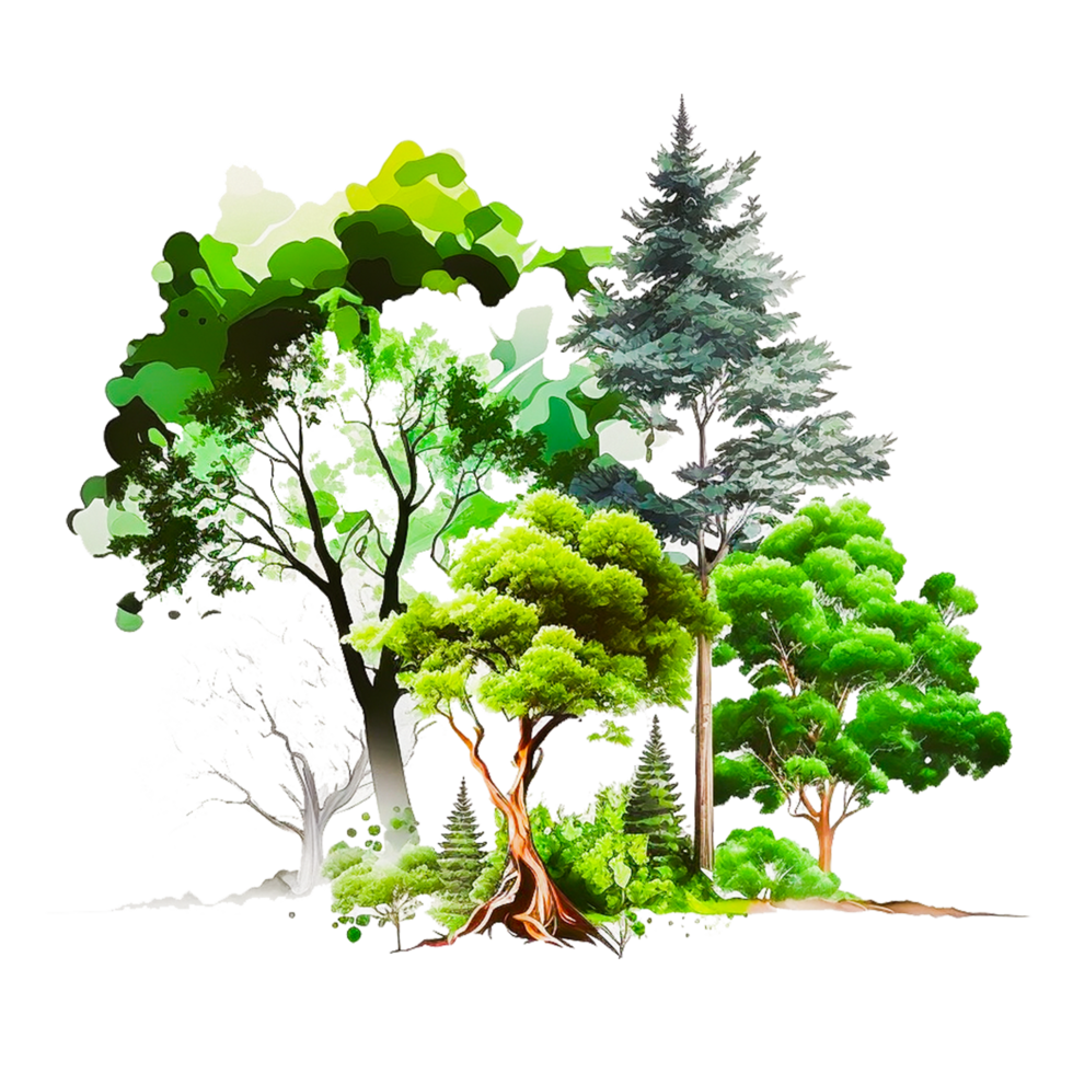 conjunto de variedad arboles gratis ilustración íconos png