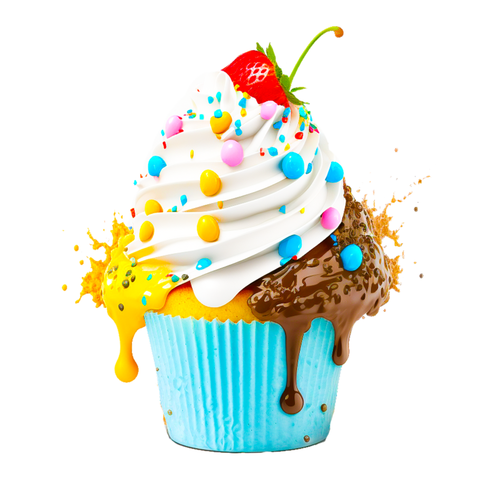 free cup cake with cherry png