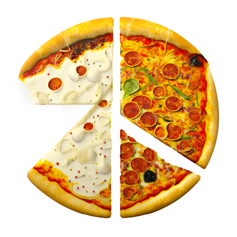 delicious Italian pizza illustration png