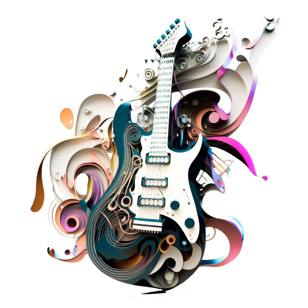 mignonne coloré guitare icône png