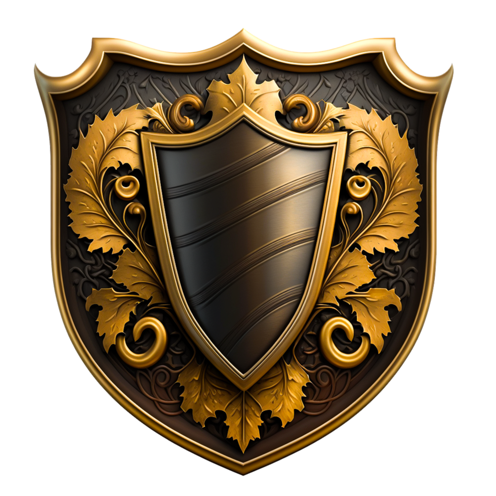 cute golden shield icon png