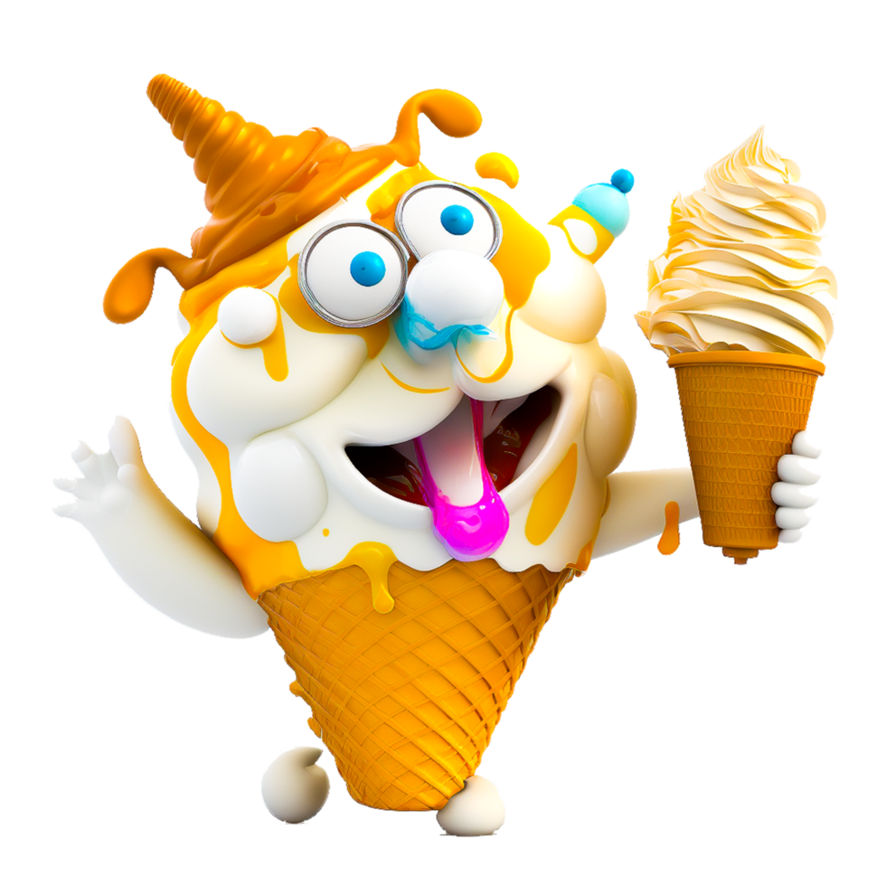 cute cartoon yellow ice cream icon png