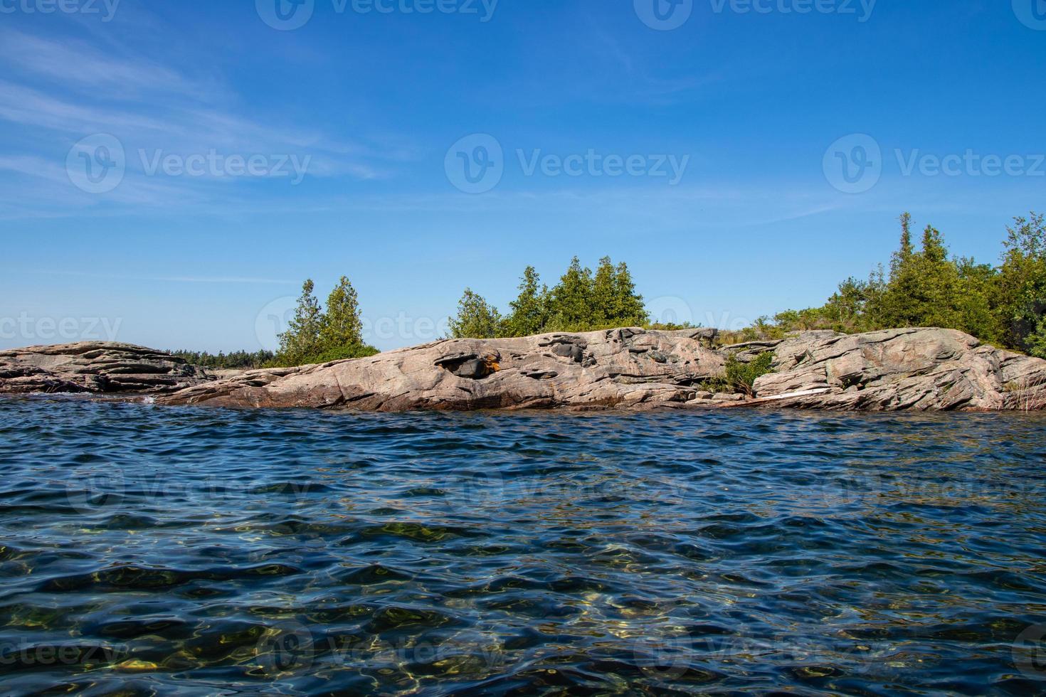 Rocky shoreline on Georgian Bay photo