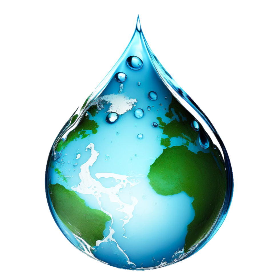 earth inside water drop  free png