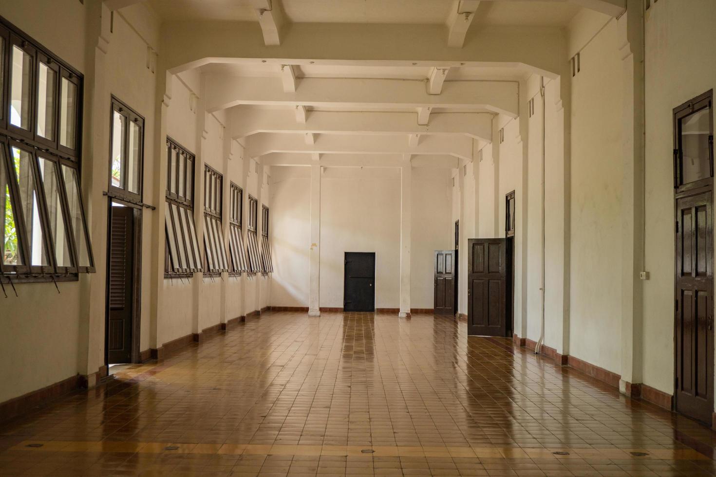 Corridor Inside the old mansion on the down town Semarang Central Java. The photo is suitable to use for travel destination, holiday poster and travel content media.