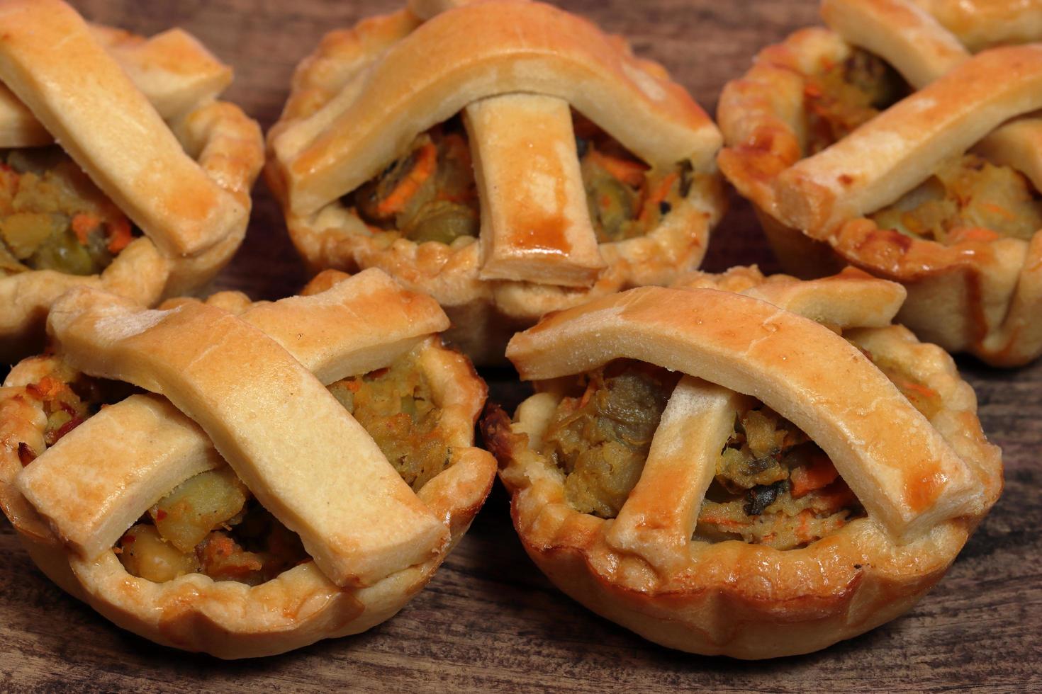 Vegetarian spinach pie or quiche with feta cheese photo