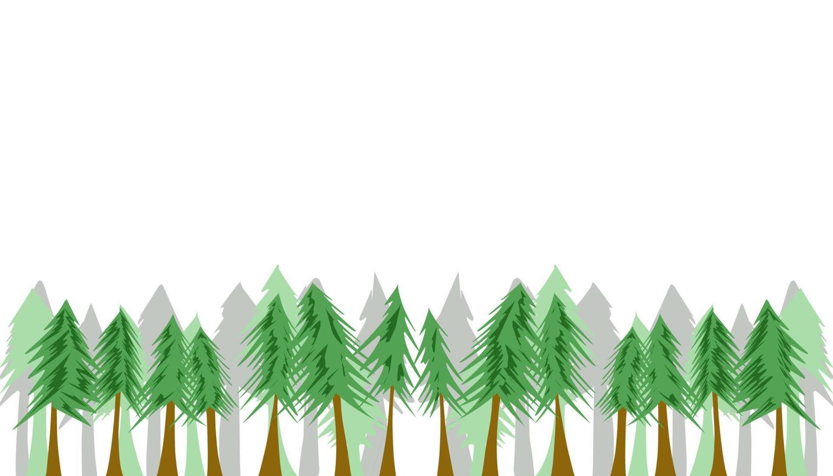 Background illustration with lots of pine trees vector