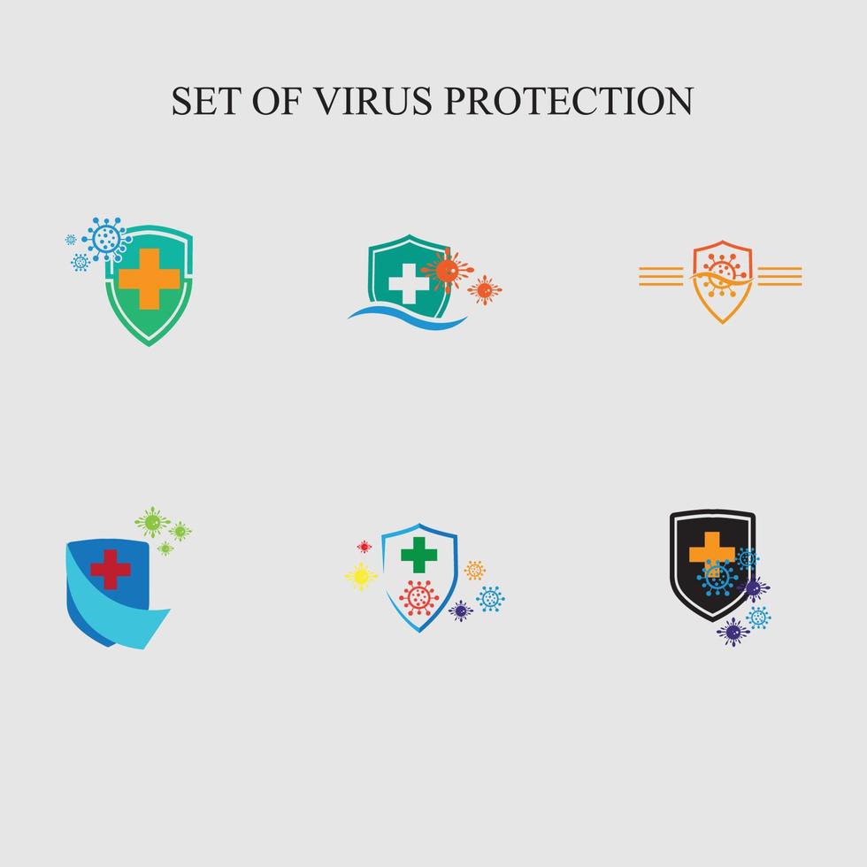 virus protection logo and symbol vector