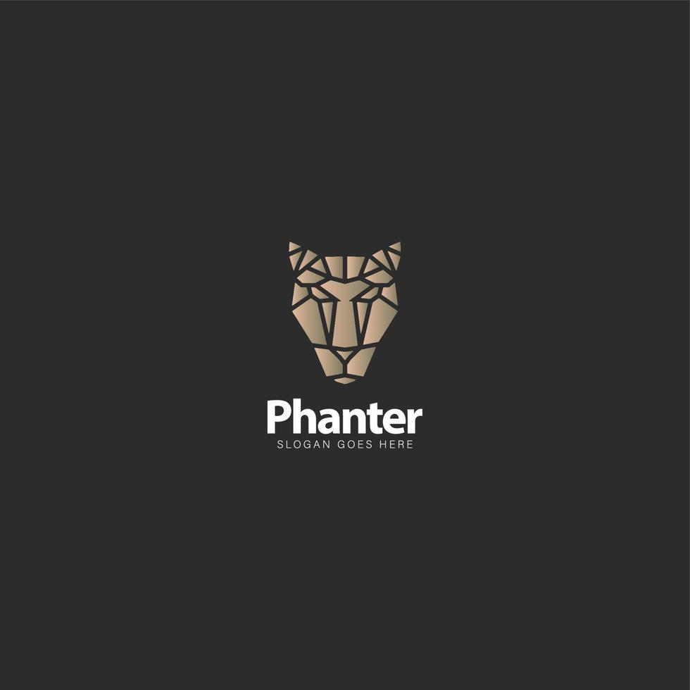wildcat head geometric polygon line logo branding vector
