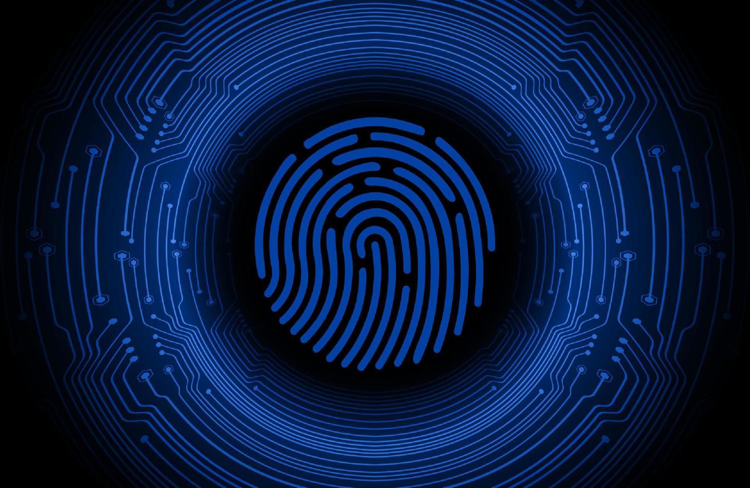 Modern Cybersecurity Finger Print on Technology Background vector