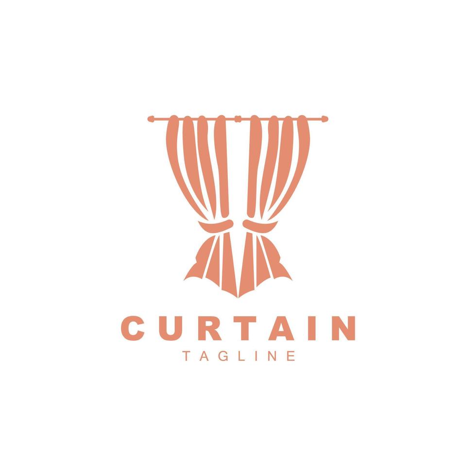 Home And Exhibition Curtain Logo Design, Building Decoration Vector Illustration