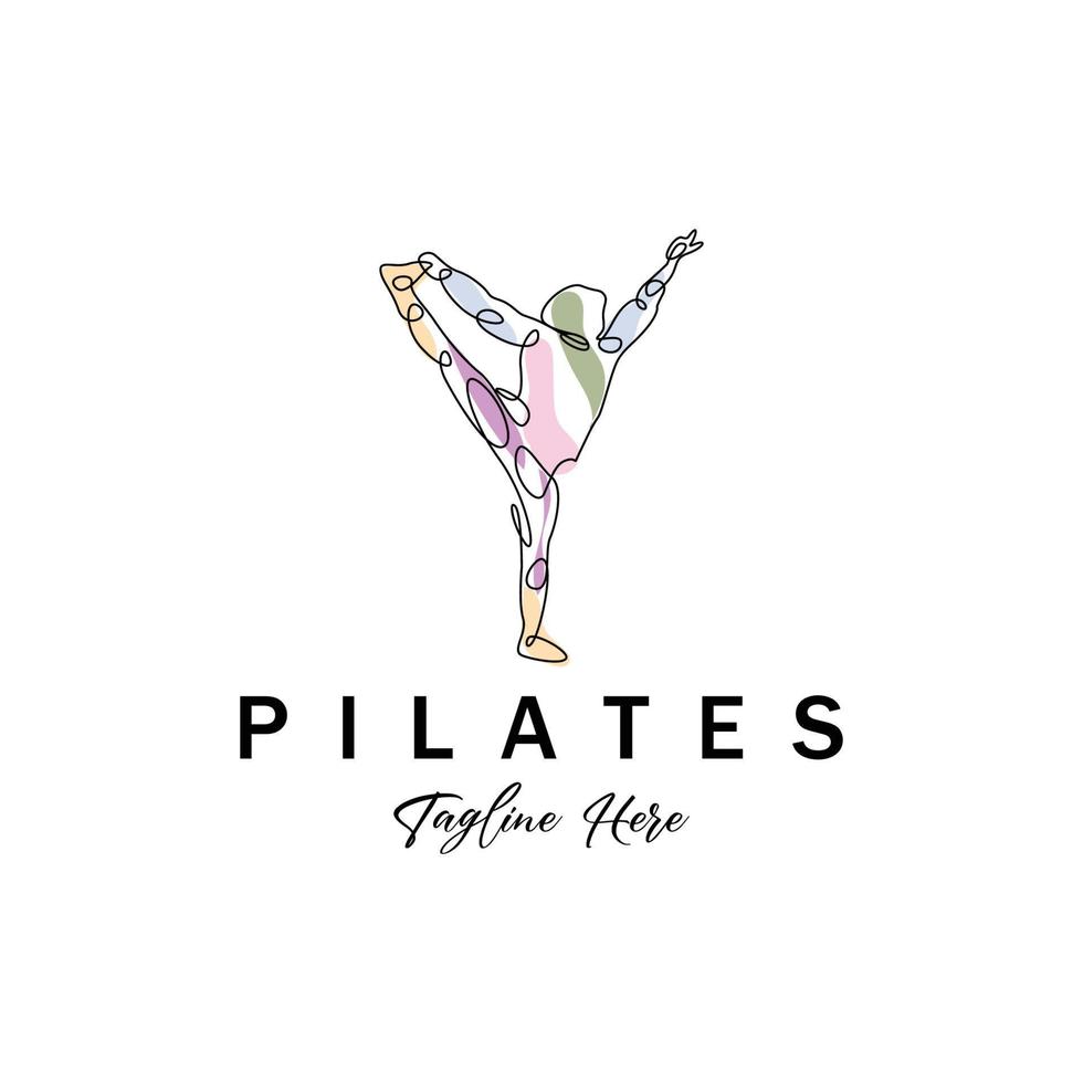 Pilates sitting pose logo icon symbol a calming yoga exercise that moves the whole body vector