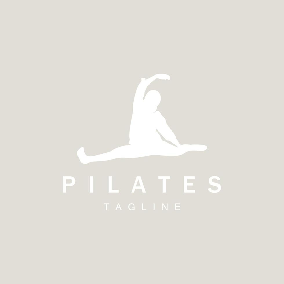 Pilates sitting pose logo icon symbol a calming yoga exercise that moves the whole body vector