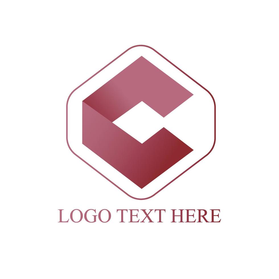 letra C logo 3d icono diseño modelo elemento vector