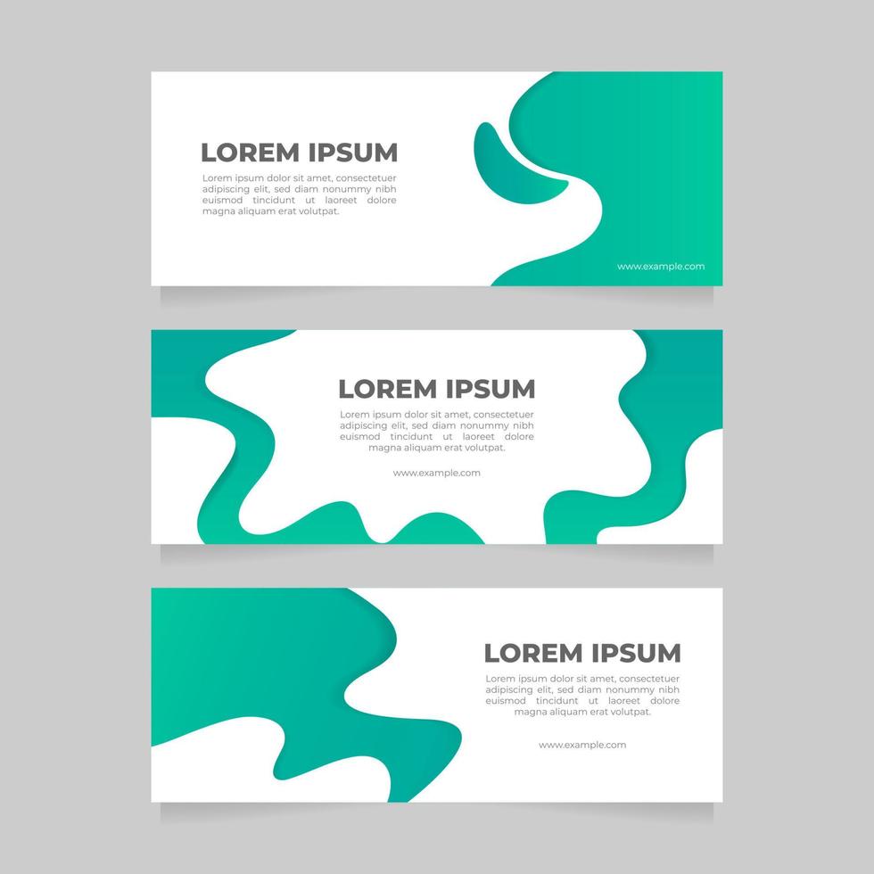 Clean and Contemporary Green Abstract Minimalism Banner Set vector