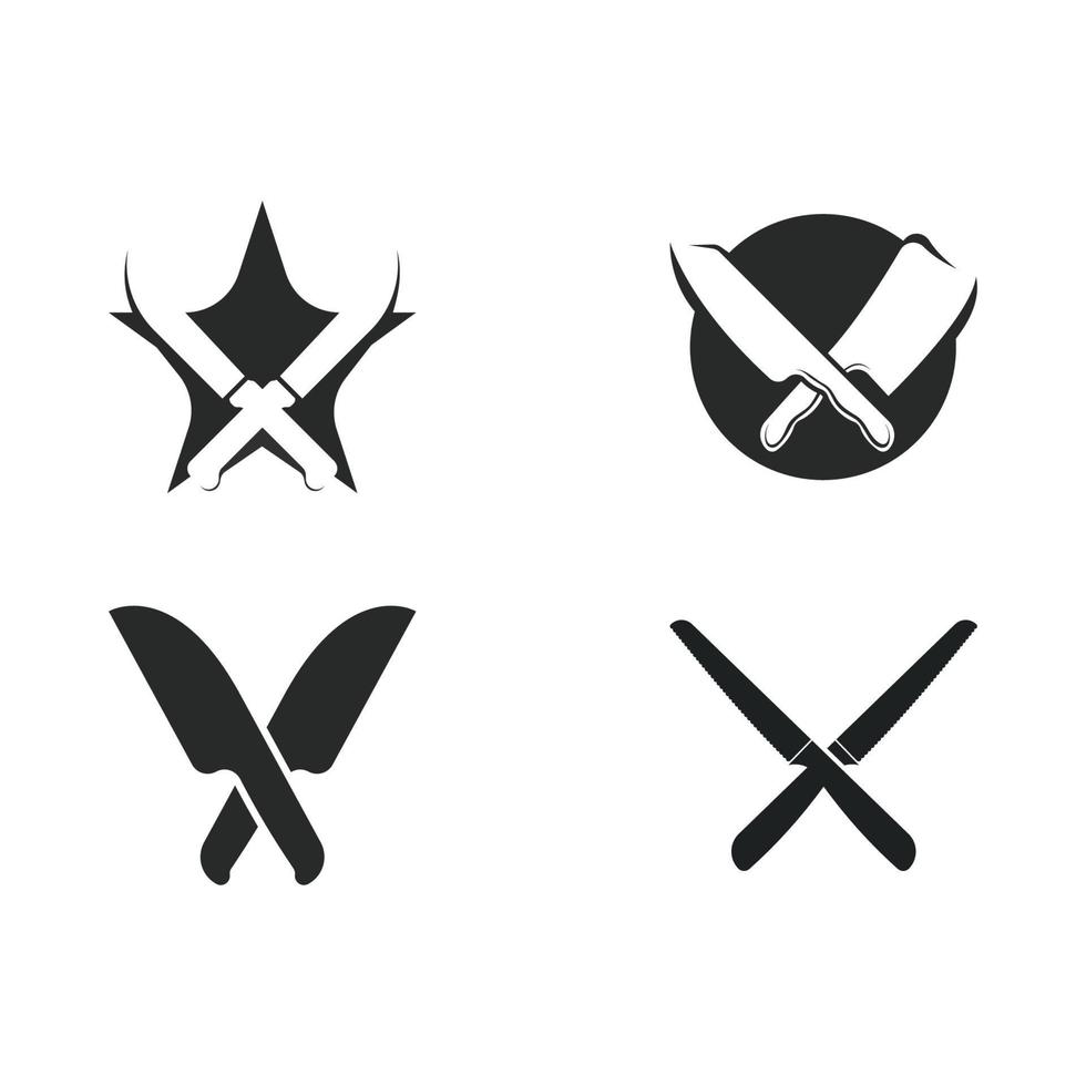 plantilla de icono de logotipo de cuchillo y vector de símbolo