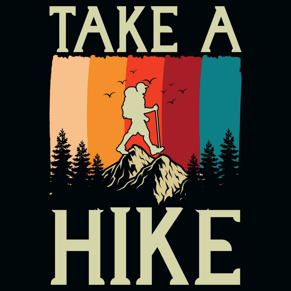 Mountain hiking adventures tshirt design vector