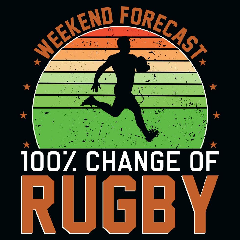 fin de semana pronóstico rugby camiseta diseño vector