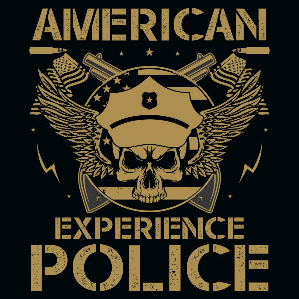 policía gráficos camiseta diseño vector