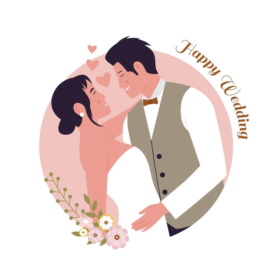 Wedding couple illustration concept vector