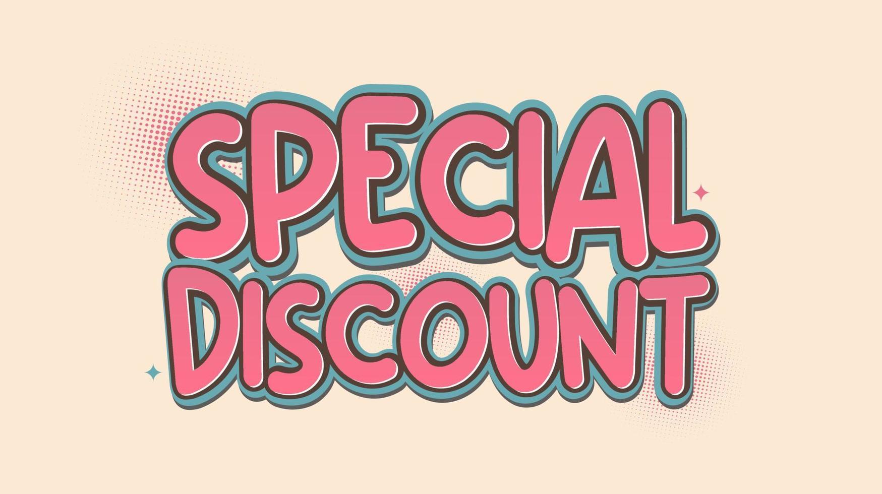 special discount 3d vector typography style