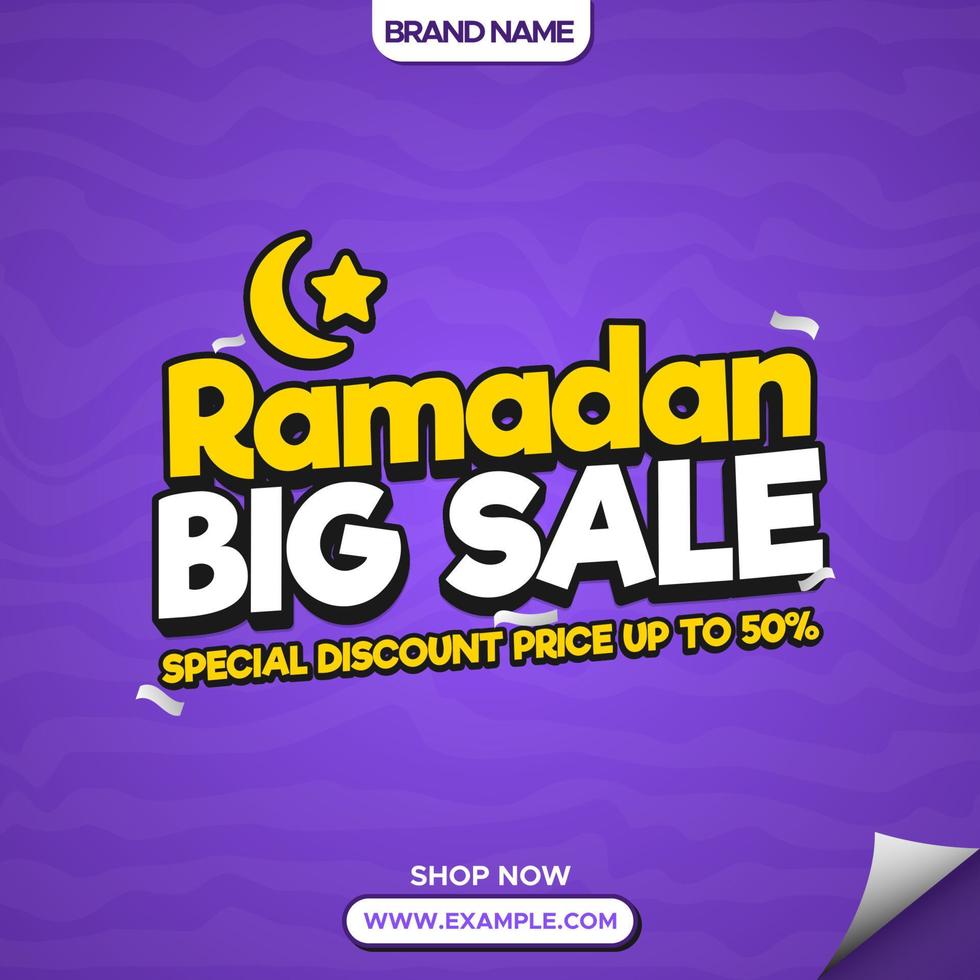 Ramadán grande rebaja vector promoción diseño
