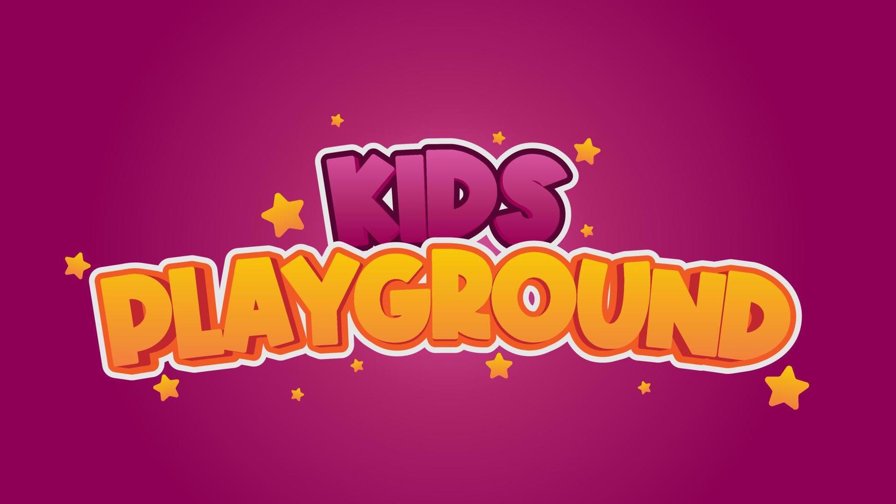 kids and funny 3d vector typography style